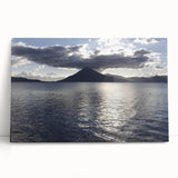 Black and white photograph of a Guatemalan landscape on stretched canvas, ideal for kitchen wall art.
