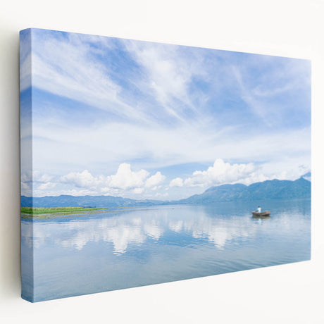 Central American landscape on large stretched canvas with lush green tones, ideal for kitchen wall art.
