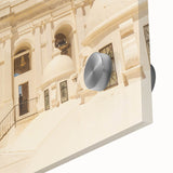 Large abstract wall art depicting a Central American landscape in muted earth tones on acrylic glass.