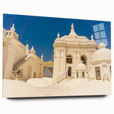 Large abstract acrylic print of Central American scenery in muted earth tones, ideal for bedroom or dining room decor.