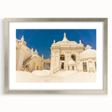 Textured abstract art print featuring muted earth tones on a framed canvas, ideal for bedroom wall decor.