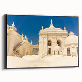 Black and white framed canvas of a vintage-style Nicaraguan landscape, ideal for bedroom wall decor.