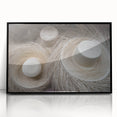 Large abstract wall art featuring a mid-century modernist style depiction of Central America scenery in black acrylic frame.