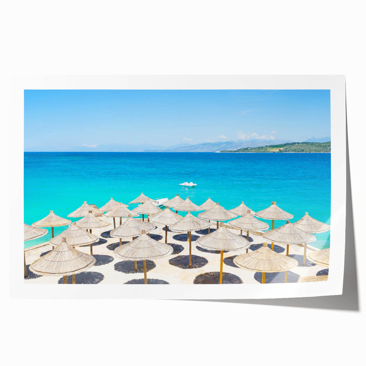 Rolled print of a European scenery with soft pastel shades, ideal for art wall dining room or classy bathroom wall art.