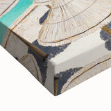 Black and white landscape painting of Albanian scenery on large stretched canvas, suitable for bedroom wall art.