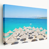 Landscape painting of a European village on stretched canvas, featuring muted earth tones, ideal for kitchen wall art.