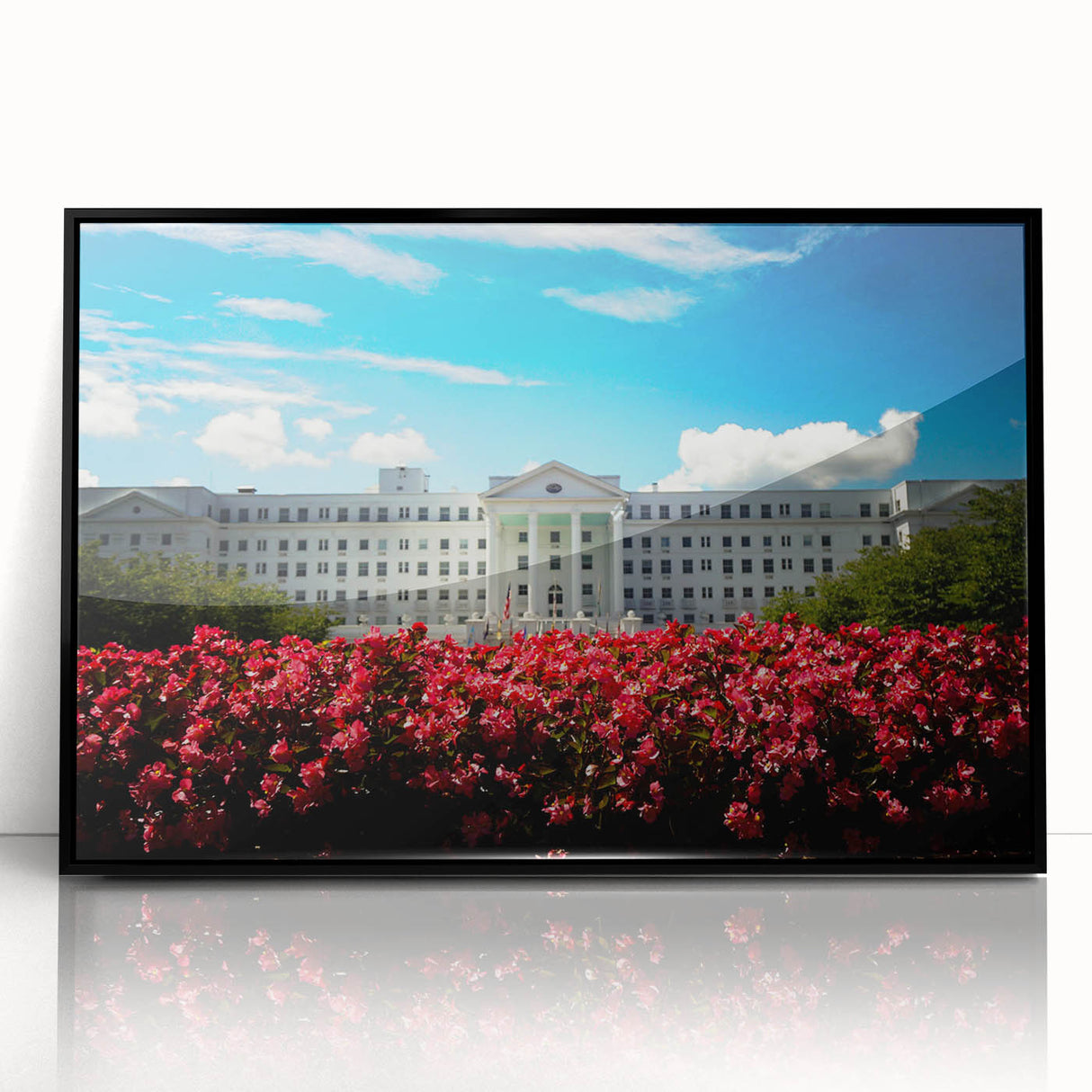Large abstract wall art depicting a muted color European landscape on a framed acrylic, ideal for modern living room decor.
