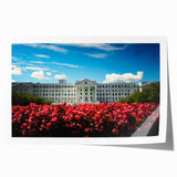 Rolled print of a serene Austrian landscape with soft pastel colors, ideal for art wall dining room.