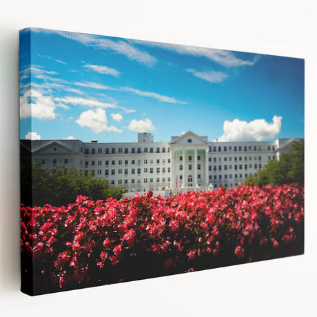 Large canvas print featuring a serene Austrian landscape in muted green and blue hues, suitable for kitchen wall art.