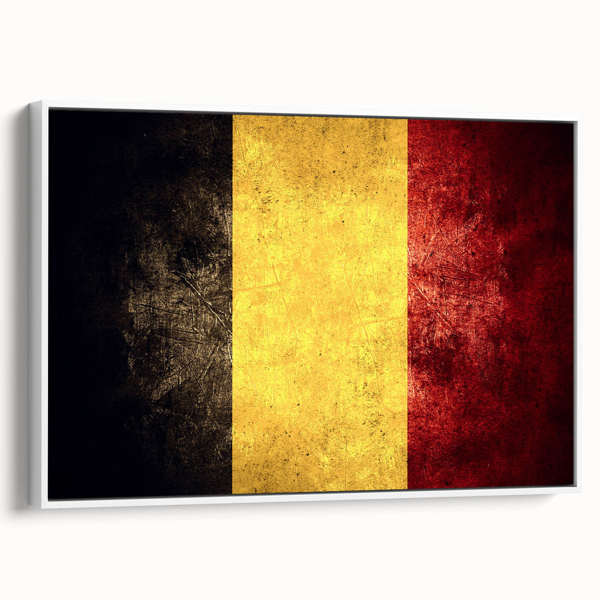 Vintage poster art of a European Belgium scenery in vibrant colors on a large framed canvas, ideal for living room decor.