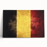 Black and white photograph of a European street scene on large stretched canvas, suitable for kitchen art.