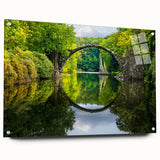 Acrylic print of a Bulgarian landscape in natural hues, ideal for dining room decor.