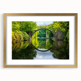 Abstract art print of a European scenery in Bulgaria, featuring muted earth tones on a framed gold mat.