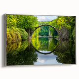 Framed canvas landscape art painting featuring a vintage Bulgarian scenery in colorful art palette.