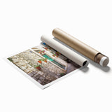 Extra large rolled print of a Croatian landscape with vibrant greenery and floral elements.