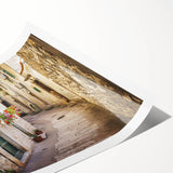 Extra large rolled print of line art flowers in black and white, ideal for large living room wall art.