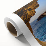 Art deco style poster of a European Cyprus scenery in pastel colors on rolled canvas, ideal for nursery wall art.