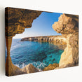 Large canvas print of a European Cyprus landscape in muted earth tones, ideal for kitchen wall art.