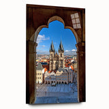 Acrylic print of Prague scenery in muted earth tones, ideal for bedroom or dining room art.