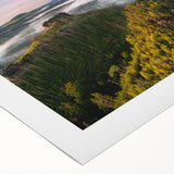 Art deco poster of a European Czech Republic scenery in muted hues on rolled canvas, suitable for dining room wall art.