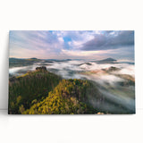 Black and white photo of Prague skyline on large stretched canvas, ideal for kitchen wall art.