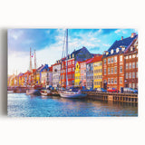 Black and white large art print of a scenic Denmark landscape on stretched canvas.