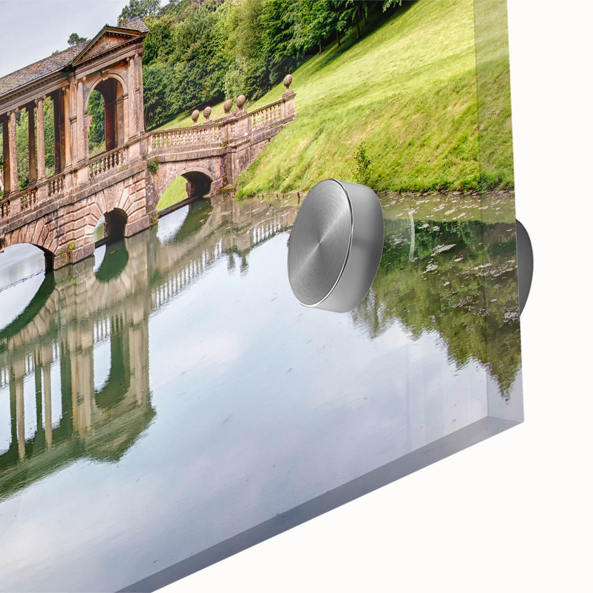 Large abstract wall art depicting the Bath, England skyline in muted gray tones on acrylic glass, ideal for dining room art.