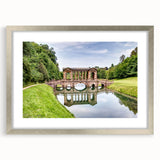 Extra large framed wall art featuring an abstract interpretation of Bath, England in textured grey and silver tones.