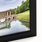 Black wall art featuring a textured close-up of Bath, England, in vibrant colors on a framed canvas.