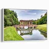 Vintage poster art of Bath, England in vibrant colors on a framed canvas, ideal for living room decor.