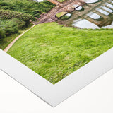 Art deco poster of Bath, England, featuring muted earth tones on rolled canvas, suitable for dining room decor.