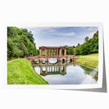 Extra large rolled print depicting a floral scene in Bath, England, in soft pastel shades.