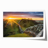 Rolled print of a Cumbria, England scenery with vibrant green landscapes and floral elements, ideal for art wall dining room.