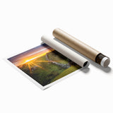 Extra large wall art depicting a serene Cumbrian landscape in soft pastel shades on rolled canvas.