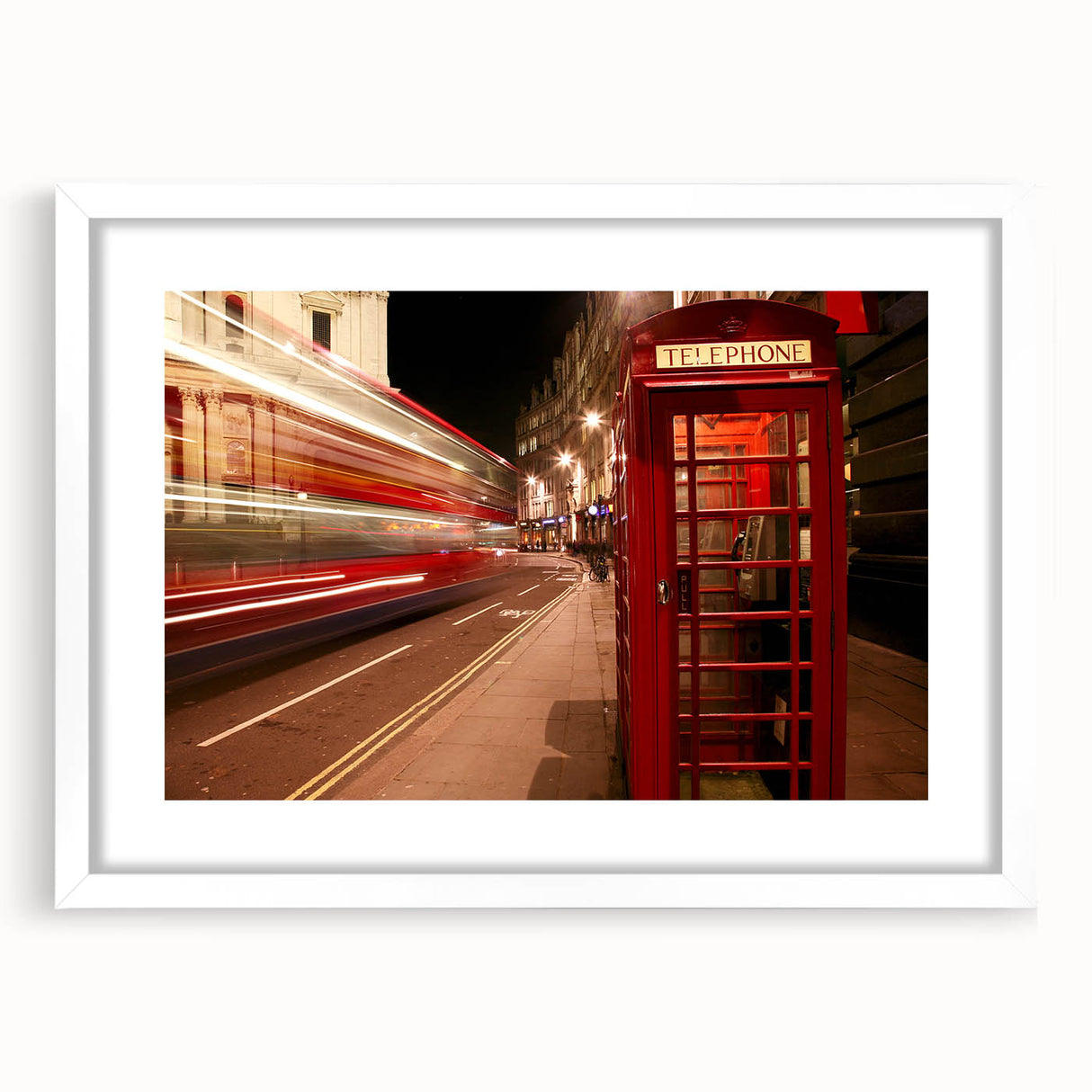 Textured abstract art print of London scenery in muted earth tones on a framed canvas, ideal for bedroom art.