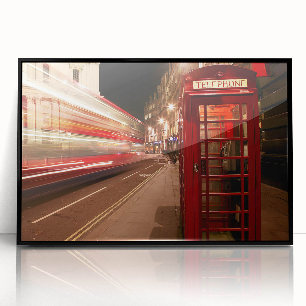 Large abstract wall art featuring a black and white London skyline on a framed acrylic, ideal for modern living room decor.