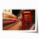 Extra large wall art depicting the London skyline in muted gray and blue tones on rolled canvas, ideal for dining room decor.