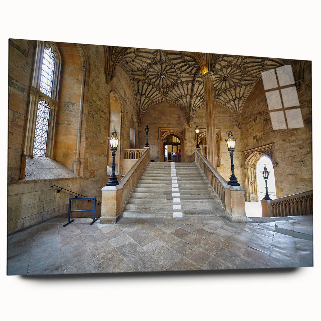 Acrylic print of Oxford scenery with muted earth tones, ideal for bedroom or dining room art.