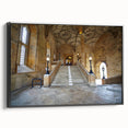 Black and white framed canvas of Oxford landscape, ideal for bedroom wall decor.