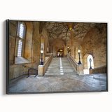 Black and white framed canvas of Oxford landscape, ideal for bedroom wall decor.