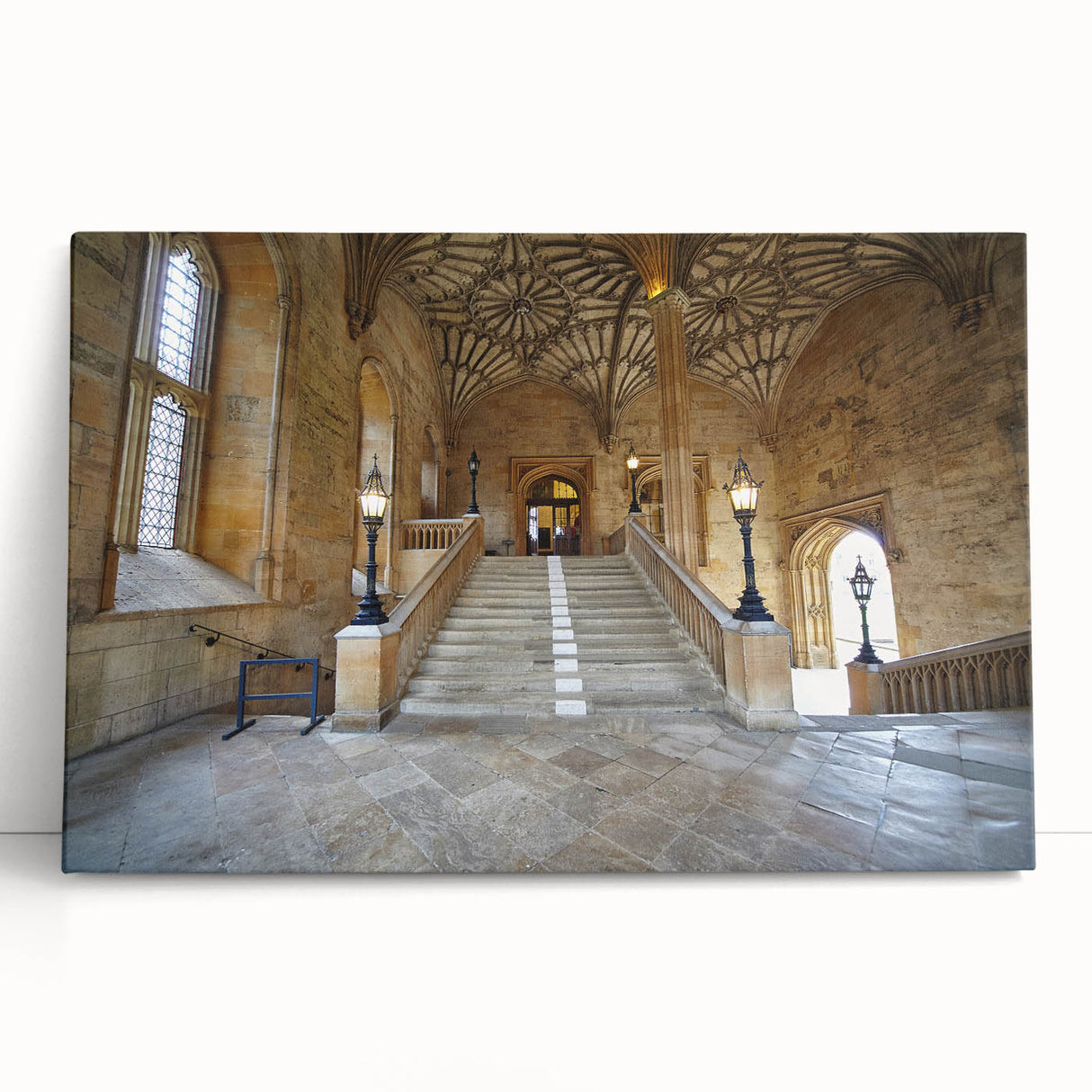 Black and white photo of Oxford streetscape on large stretched canvas, suitable for kitchen wall art.