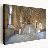 Oxford cityscape with historic architecture in muted earth tones on a large stretched canvas, suitable for kitchen wall art.