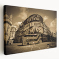 Piccadilly Circus scene in muted colors on a large stretched canvas, suitable for kitchen wall art.