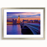 Extra large wall art featuring an abstract depiction of the Thames River in muted gray and blue tones.