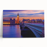 Black and white stretched canvas of the Thames River in England, ideal for kitchen wall art.