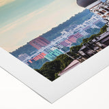 Art deco poster of a serene Estonian landscape in muted green and blue tones on rolled canvas, ideal for dining room decor.