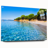 Acrylic print of a Corsican landscape in muted earth tones, suitable for bedroom or dining room decor.