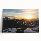 Black and white large art print of the French Alps on stretched canvas, ideal for kitchen wall art.