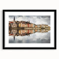 Abstract art print of Lyon scenery in vibrant colors on a textured, extra large canvas, ideal for living room decor.