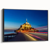Black and white wall art of a French landscape on framed canvas, ideal for bedroom decor.